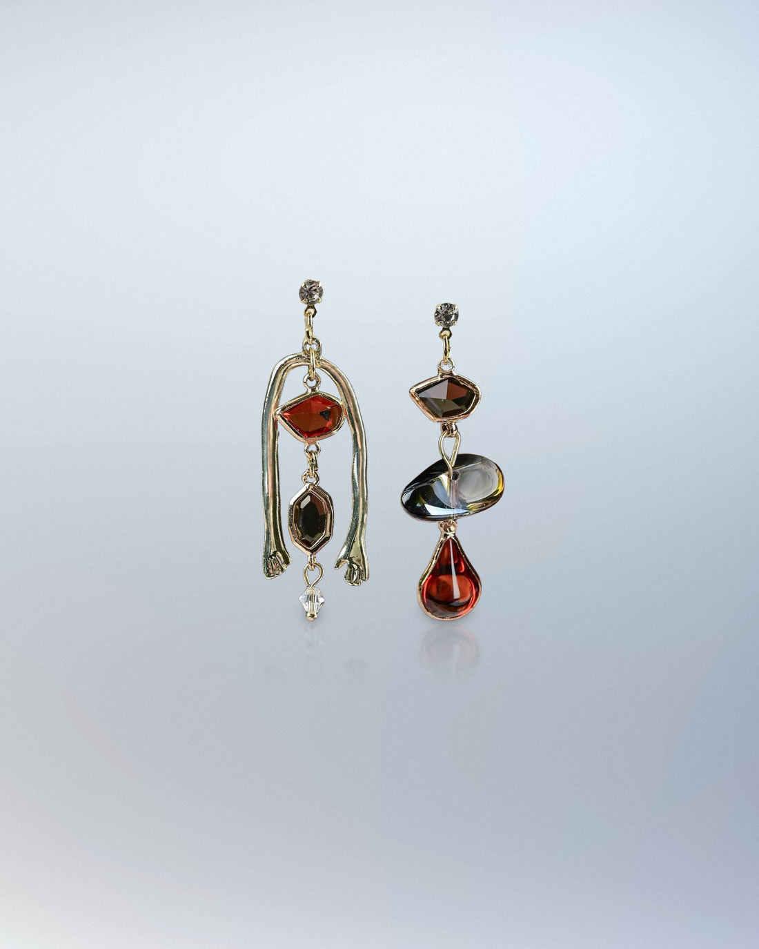 Abstract Asymmetrical Drop Earrings (Earrings)