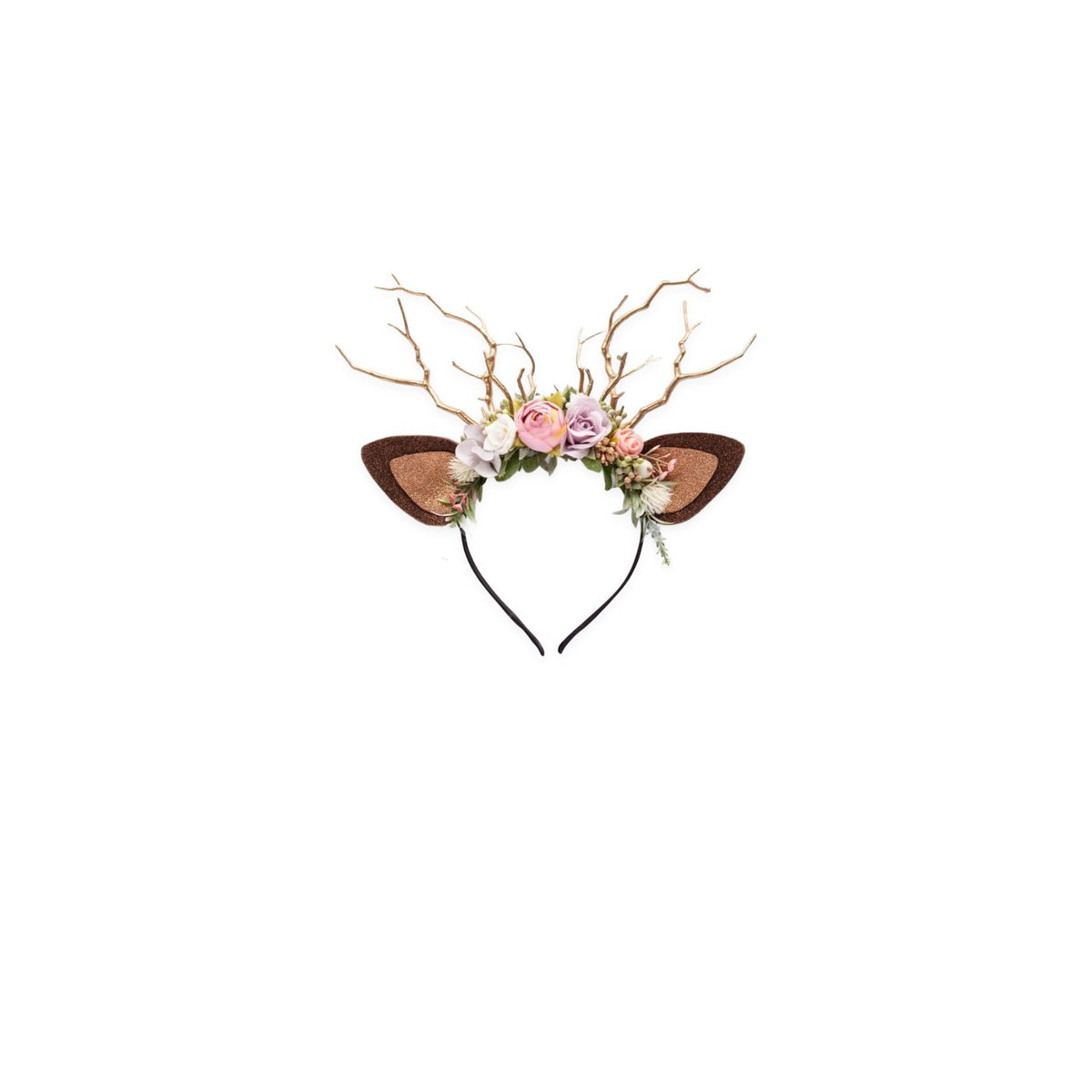 Frosted Rose Christmas Reindeer Headband