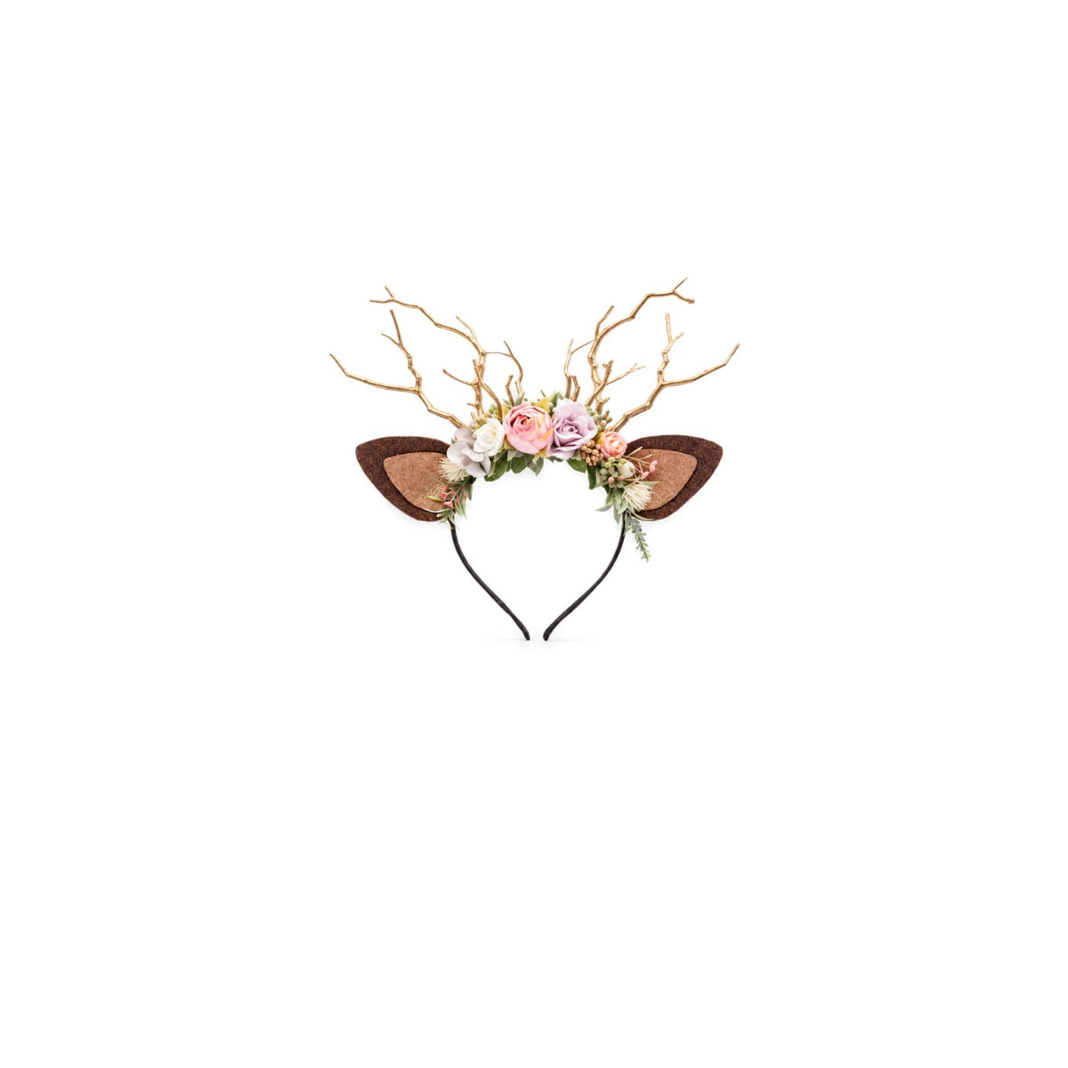 Frosted Rose Christmas Reindeer Headband