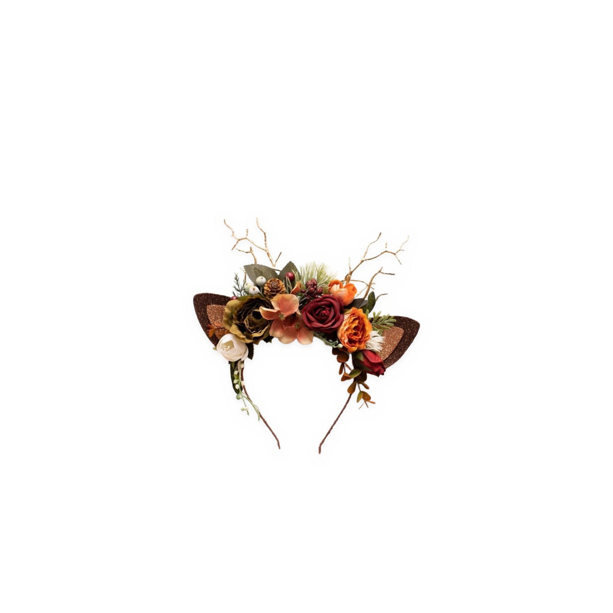 Winter Rose Christmas Reindeer Headband