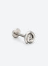 Single flat back stud earring with a spiral front
