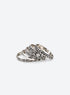 Five sterling silver floral and patterned stacking rings