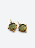 Vintage-style drop earrings with colored accents and gold-toned decorative borders