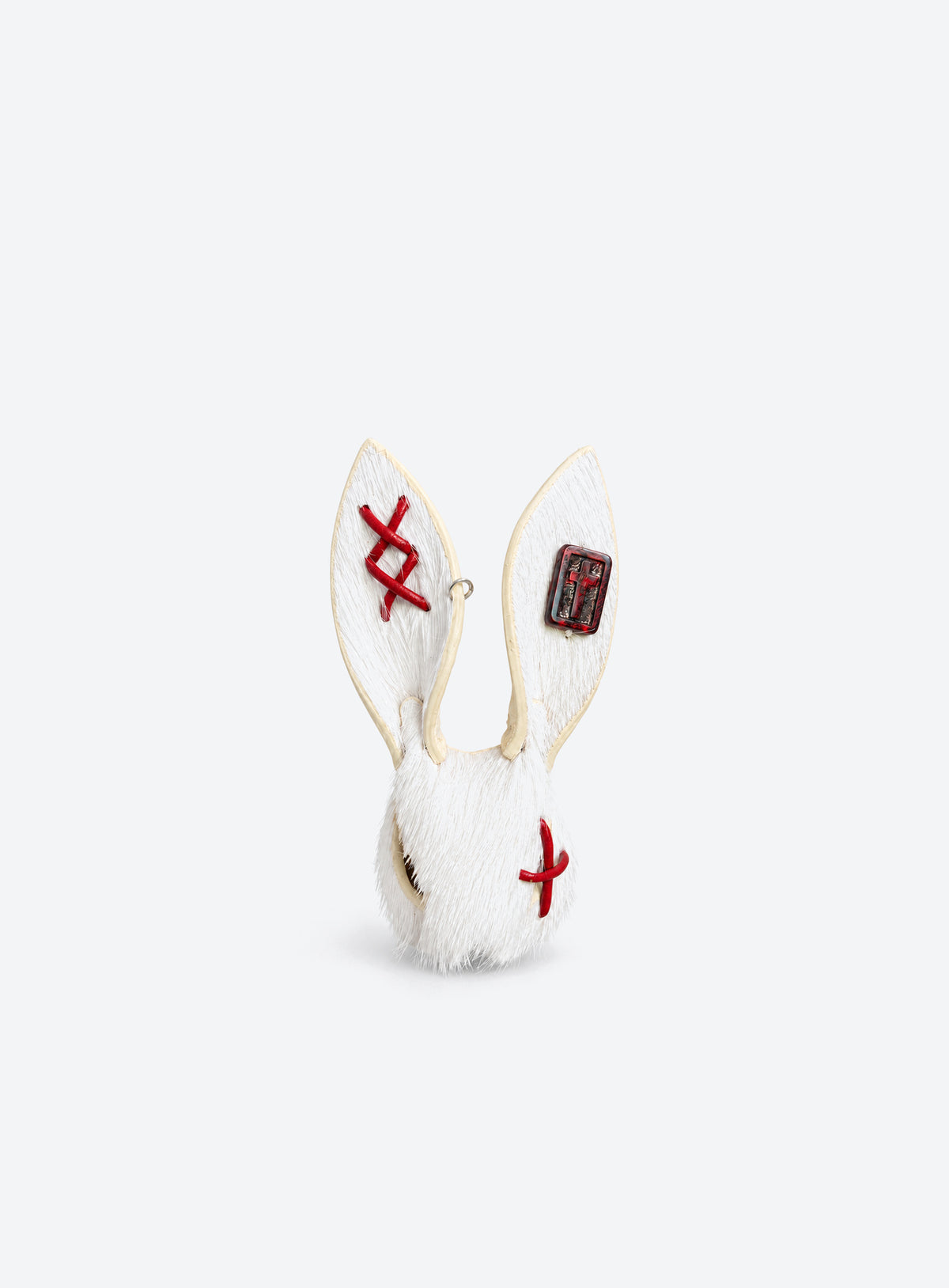 White bunny bag charm