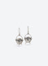 A pair of vintage silver-tone cauldron earrings with curved handles and French ear hooks
