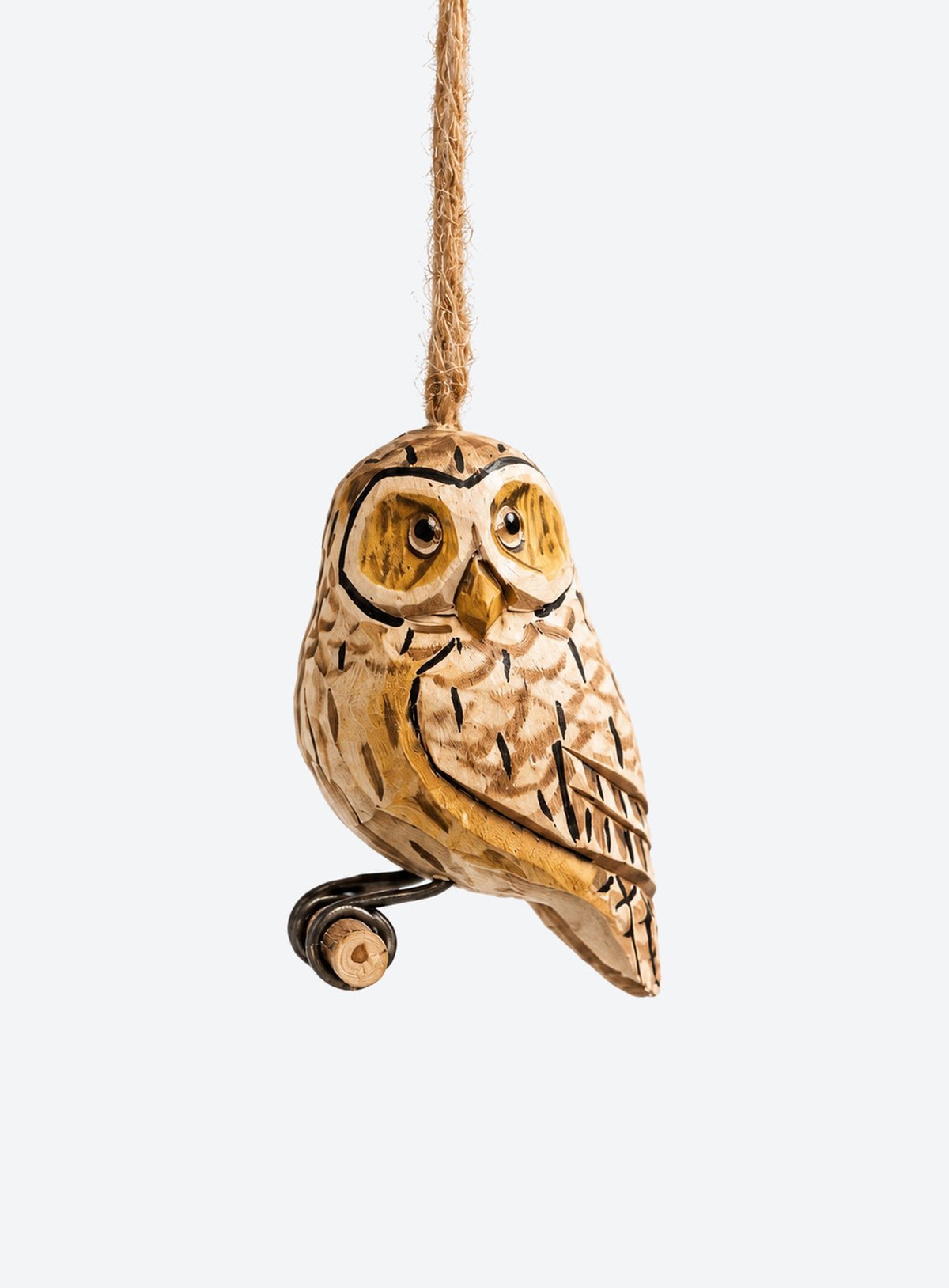 Wooden Owl Hanging Ornament (Brown)