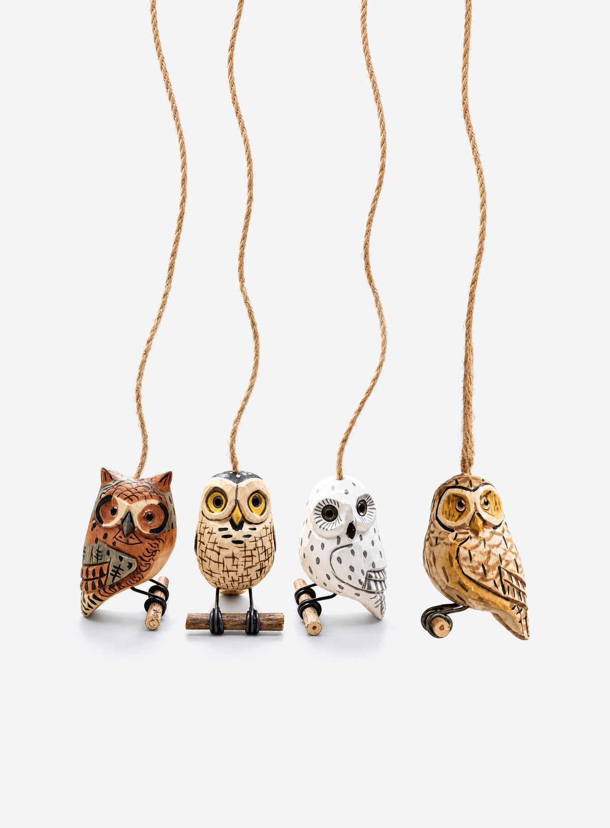 Wooden Owl Hanging Ornament
