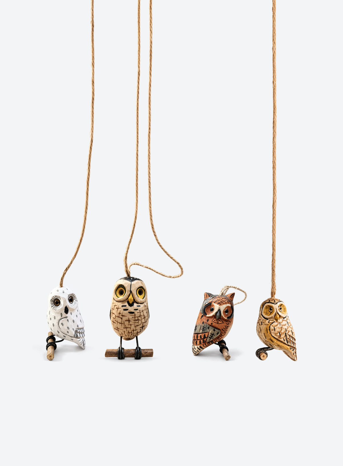 Wooden Owl Hanging Ornament (Full Set)
